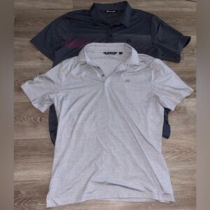 Travis Mathew Light Gray and Charcoal Bundle Polo Shirts